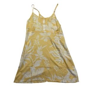 Kiwi and Punch Women’s Small Floral Yellow and White Rayon Dress NWT